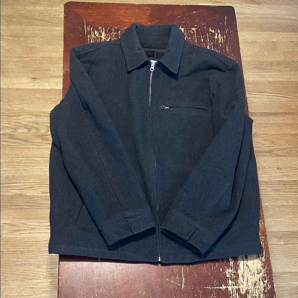 Old Navy Men's Dark Gray Wool Blend Zip-Up Jacket size XXL